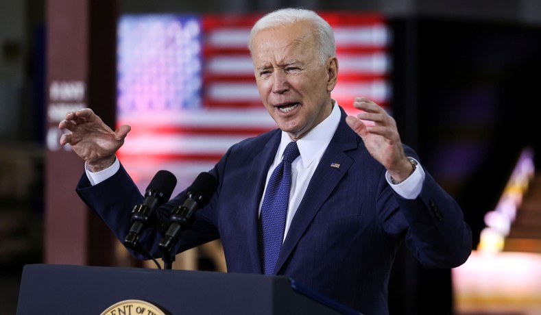Joe Biden wearing a suit and tie